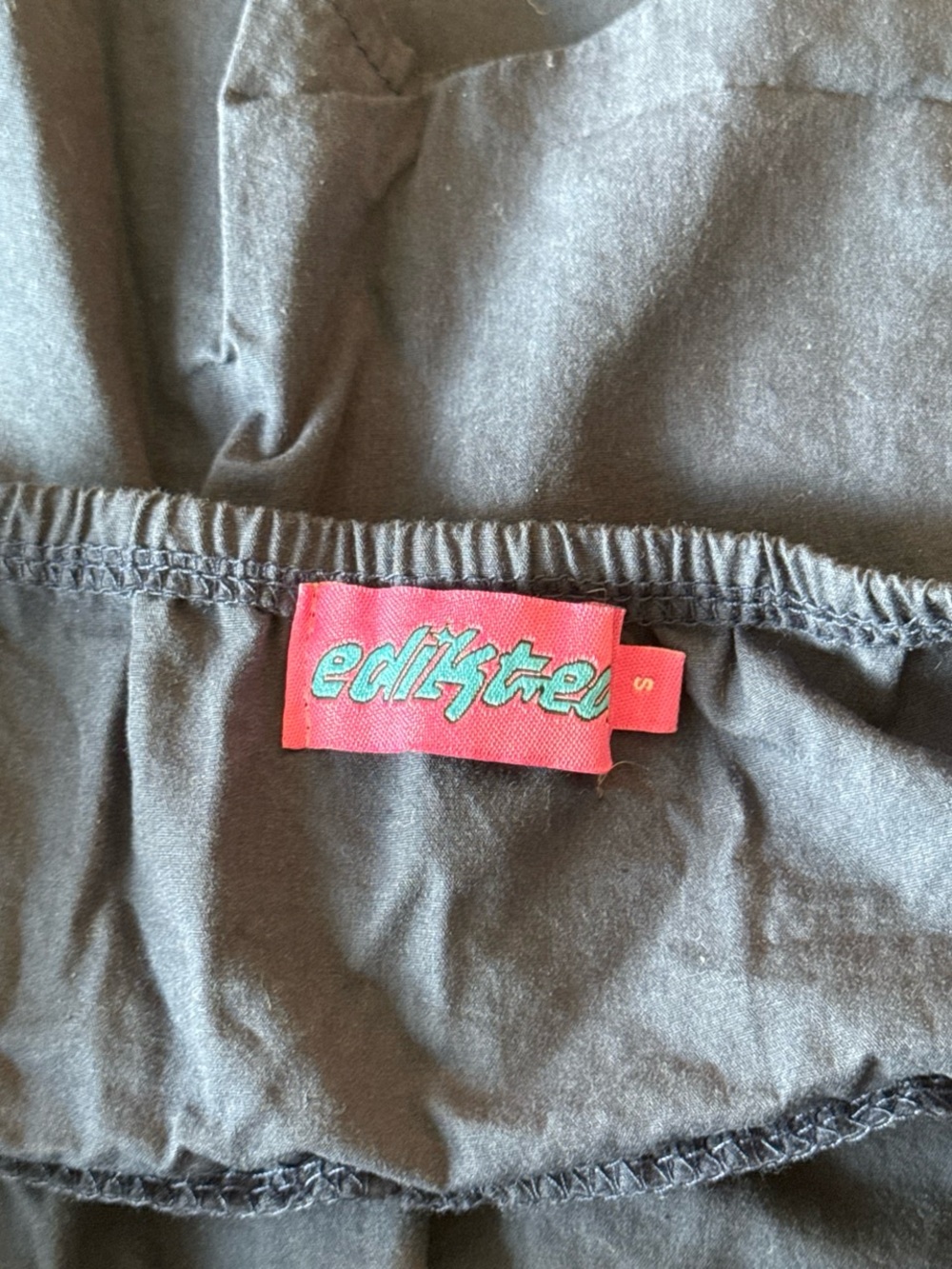 Edikted Navy Strapless Crop Top with Gathered Tie - Picture 4 of 4
